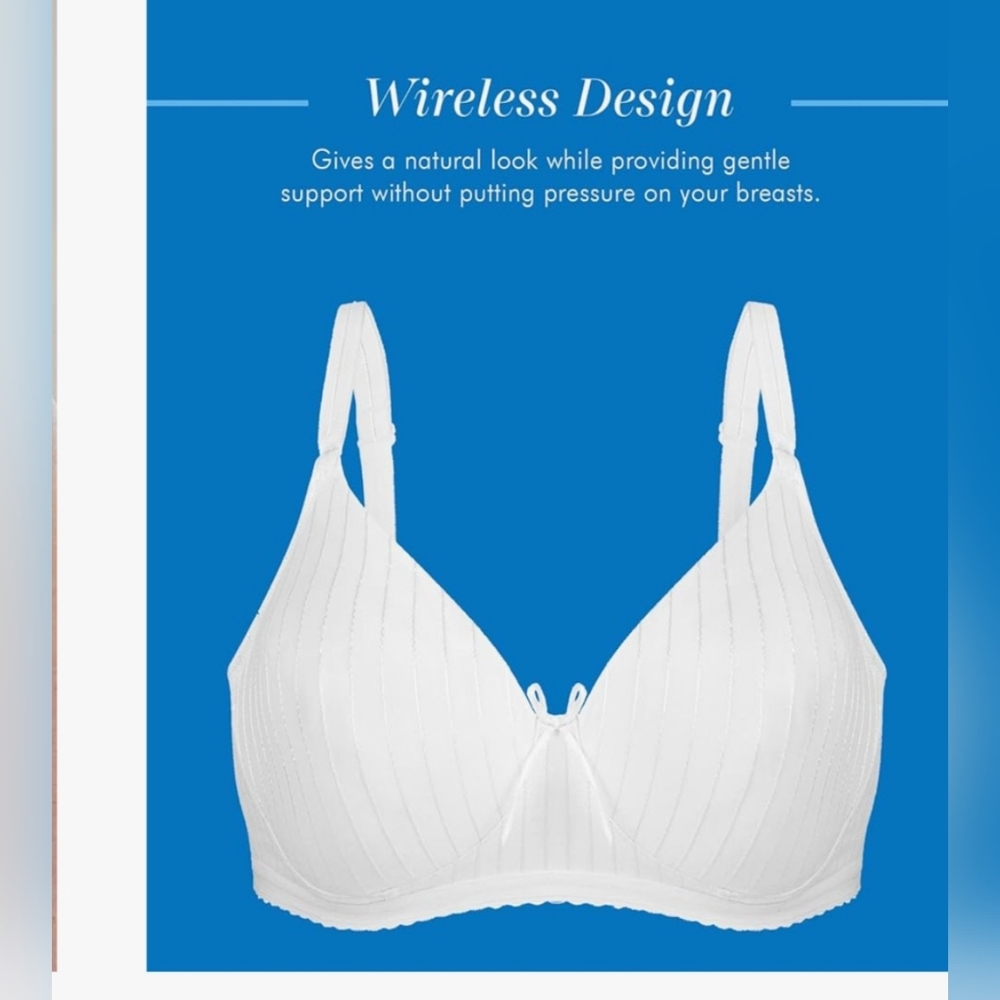 Bestform Striped Wireless Cotton Bra with Lightly-Lined Cups